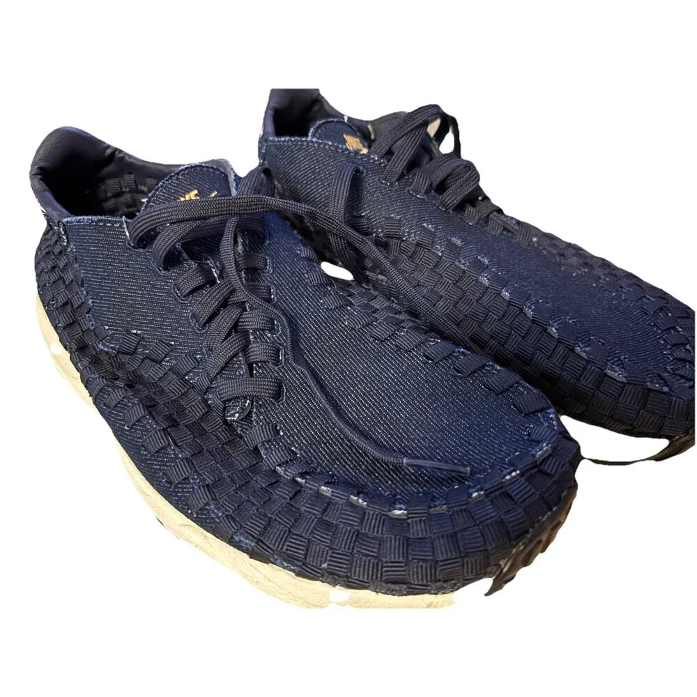 Nike Women's Air Footscape Woven Raw HF1759-400 Obsidian/Coconut/Wheat SZ 9 Blue